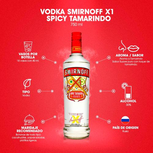 Vodka Smirnoff X1 Tamarindo 750 ml