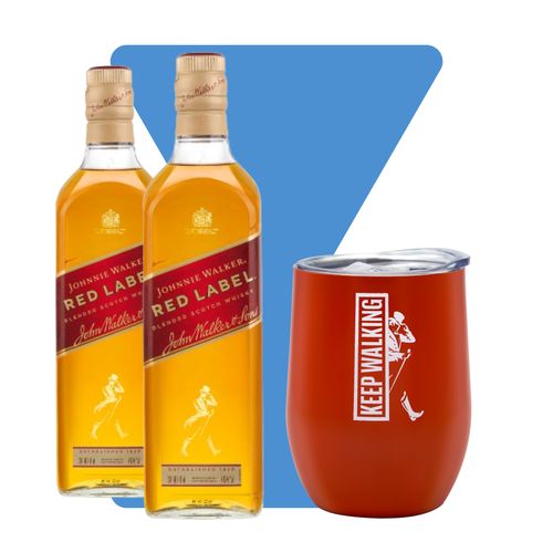 Combo To Go: 2 Botellas Johnnie Walker Red Label + Termo Rojo