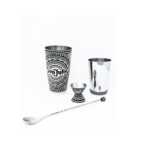 Kit coctelera The Bar con arte Huichol AZUL