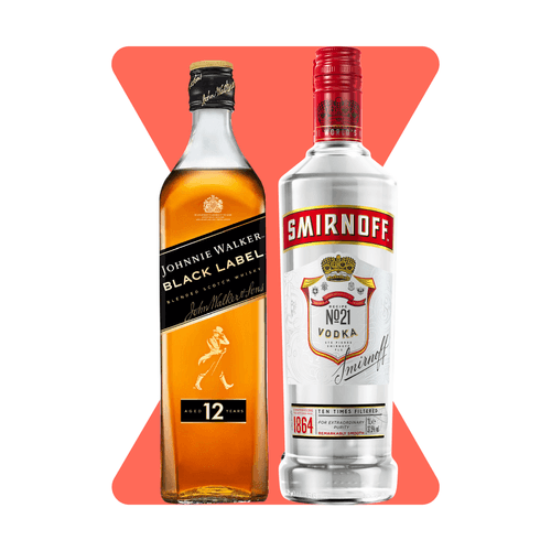 Combo: Johnnie Walker Black Label y Smirnoff No.21 1L