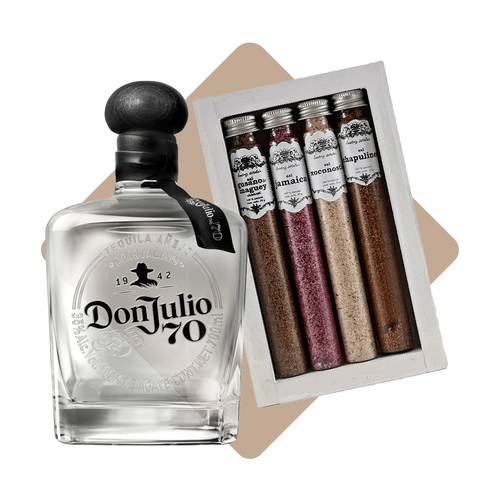 Combo: Tequila Don Julio 70 Añejo Cristalino + 4 Sales Gourmet