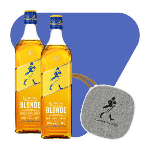Combo: 2 Whisky Johnnie Walker Blonde 700ml + Bocina Johnnie Walker