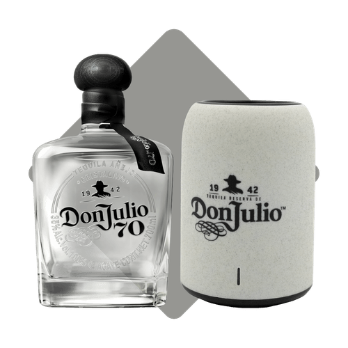 Combo Tequila Don Julio 70 Añejo Cristalino 700 ml + Bocina Exclusiva Don Julio 1942